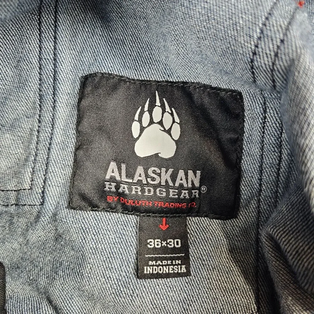 Duluth Alaskan Hardgear Jeans Mens 35x28 Cordura Stretch Cargo Utility Workwear